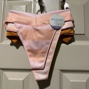 Arizona Body JCP Women's Seamless Thong - Pink Orange Marble Multipack